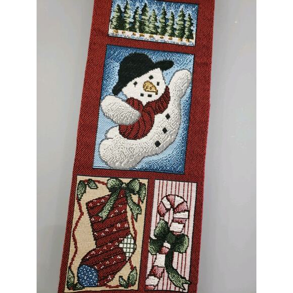 GORGEOUS tapestry wall hanging snowman christmas peace angel gingerbread decor - Picture 5 of 9